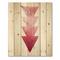 Designart - Red Triangles Abstract Geometric Art Composition - Modern Print on Natural Pine Wood